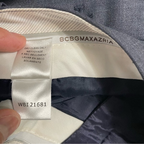 BCBGMAXAZRIA Wool Blend Dress Pants Navy Blue Women’s Size 6 Tailored Trousers - Picture 8 of 12